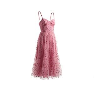 Betsey Johnson Strapless Pink Dress with Dots